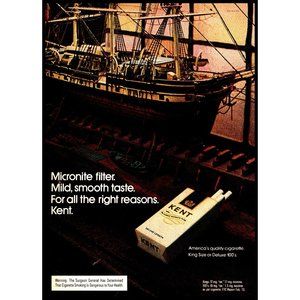 1973 Kent Cigarettes Vintage Print At Model Ship Rigging Lifeboat Wall Art Photo